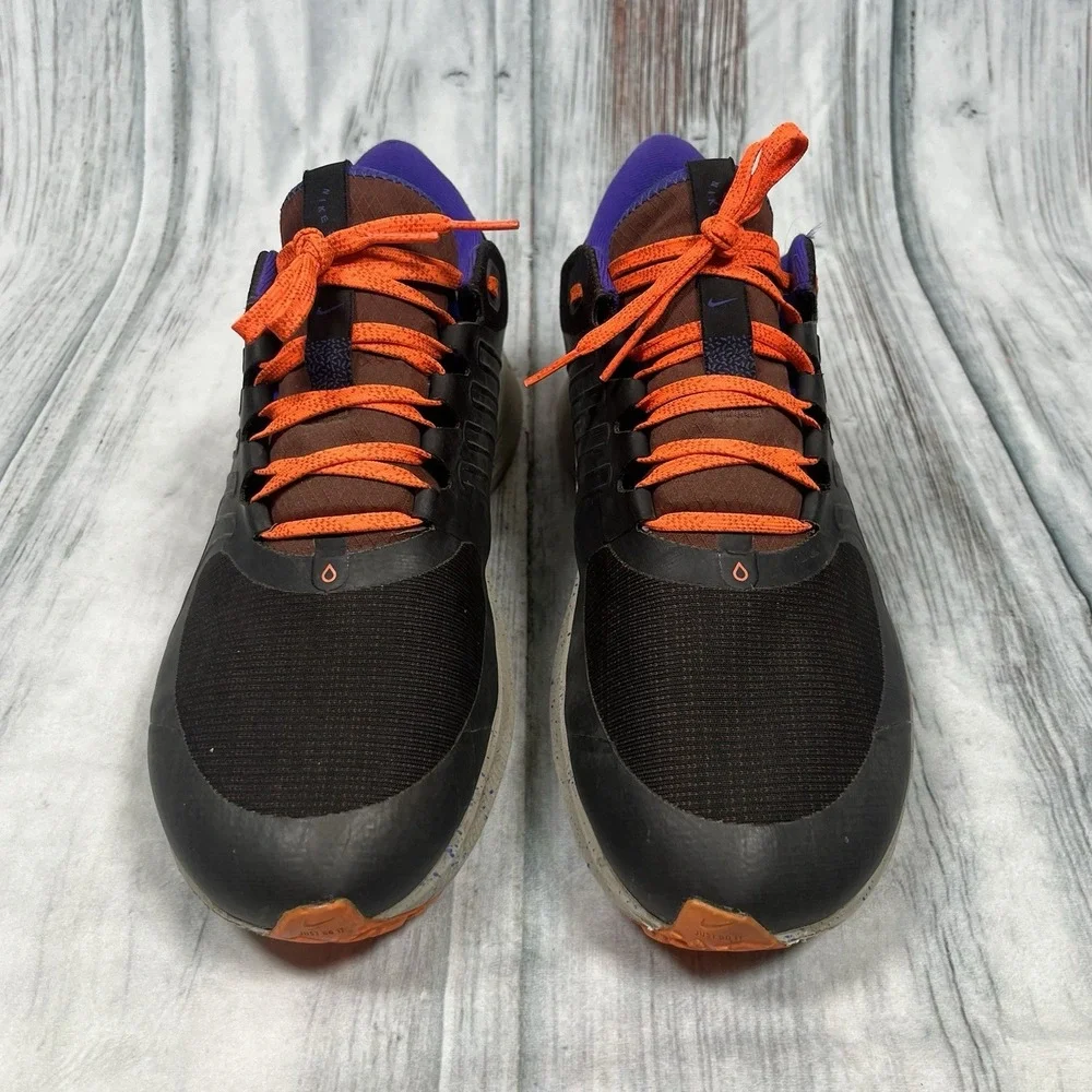 Nike Shield Running Shoes Mens Sz 11 Black Orange Purple Waterproof Trail DC4073